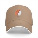 Black Baseball Cap With Cute Salmon Sushi Character Print