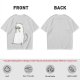 Olive T-Shirt With White Cat Playing Harmonica Graphic