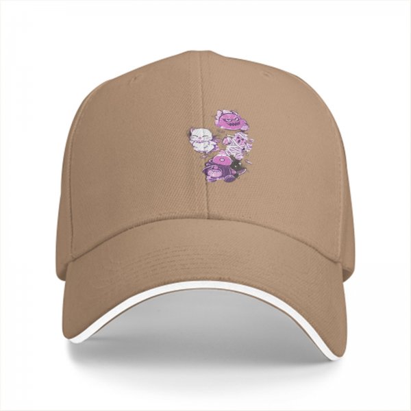 Black Baseball Cap With Cute Halloween Monster Cat Print