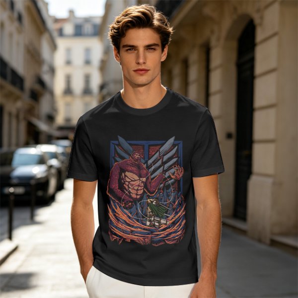 Attack on Titan Beast Titan vs Scout Levi Graphic T-Shirt