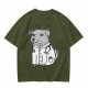 Olive T-shirt with Trust Me Doctor Dog Graphic Print