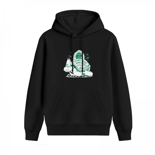 Black Hoodie With Wizard Turtle Learn Magic Sorceries Spells Graphic