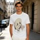 Olive T-Shirt With Cute Angry Ghost Holding Axe Graphic