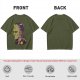 Olive T-Shirt with Frankenstein Monster Portrait Print
