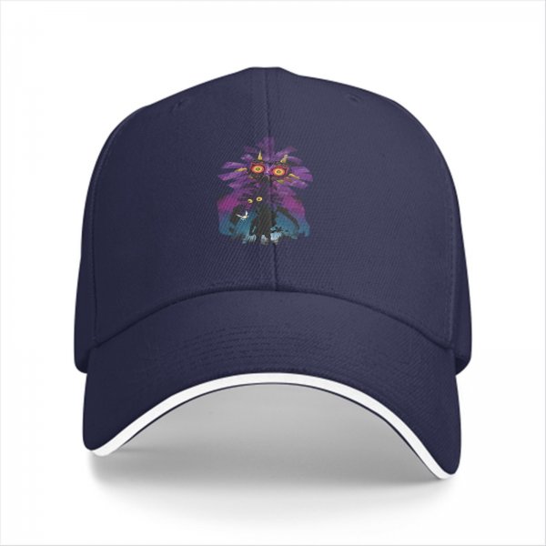 Black baseball cap with The Legend of Zelda Majora's Mask graphic