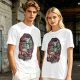 Halloween Monster Characters Driving Vintage Car Graphic T-Shirt