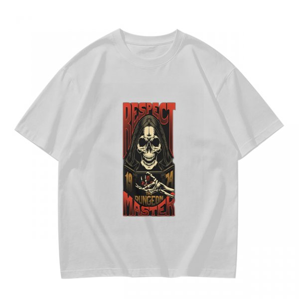 Respect Dungeon Master Grim Reaper Skull Graphic T-Shirt