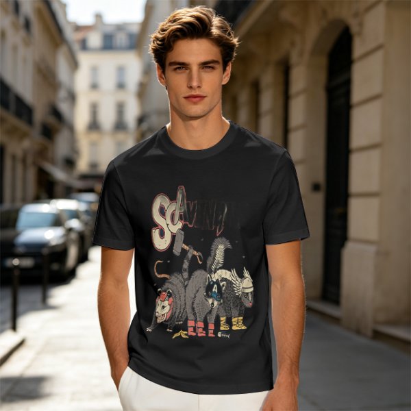 Olive Green T-Shirt With Superhero Animal Squad Graphic Print