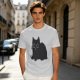 Oversized Olive T-Shirt With Black Cat Graphic Print