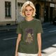Olive Graphic T-Shirt With Bloody Burger Monster Print