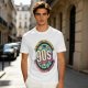 Olive green graphic t-shirt with 90s nostalgic print