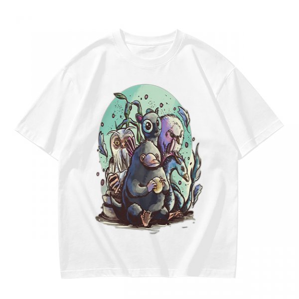 Olive T-Shirt With Magical Creature Group Art Print