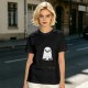 Olive T-shirt with Cute Smiling Ghost Graphic Print