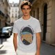 Olive t-shirt with space pizza graphic and Houston have pizza text