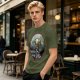 Olive Green T-Shirt With Legendary Hero Art Print