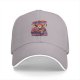 Black Baseball Cap With Retro Cartoon Character Graphic Print