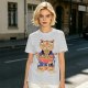 Olive T-Shirt Featuring a Cat in a Headband Eating Ramen