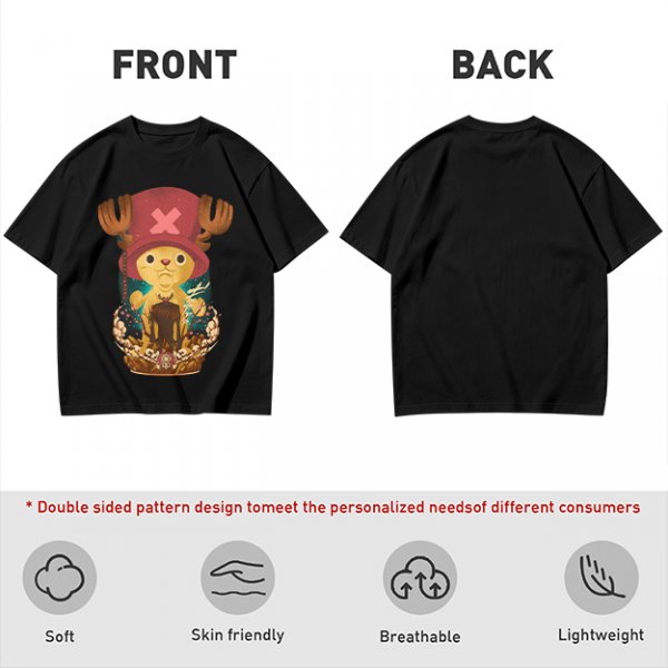 Olive T-shirt with Tony Tony Chopper Graphic Print