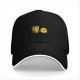 Black Baseball Cap With Cute Pizza And Pineapple Friends Print
