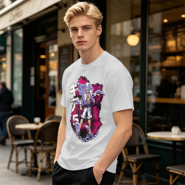 One Piece Gear 5 Luffy Graphic Olive T-Shirt