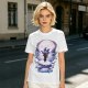 Olive T-Shirt With Moonlit Pirate Ship And Silhouette Figure Print
