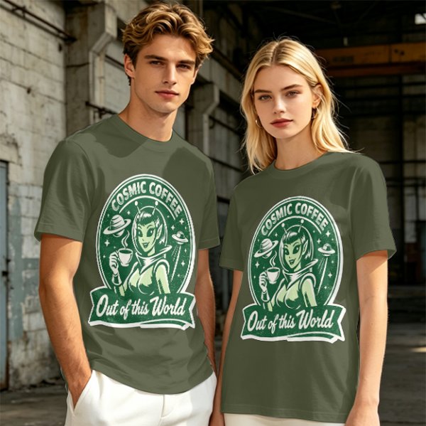 Cosmic Coffee Out of this World Alien T-Shirt