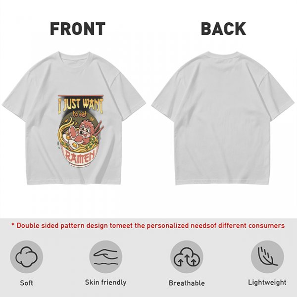 I Just Want To Eat Ramen Cute Anime Character T-Shirt
