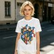 Olive T-Shirt With Cute Cats On A Rubik's Cube Graphic
