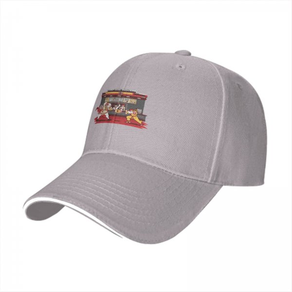 Black Baseball Cap With Street Fighter Arcade Fight Graphic