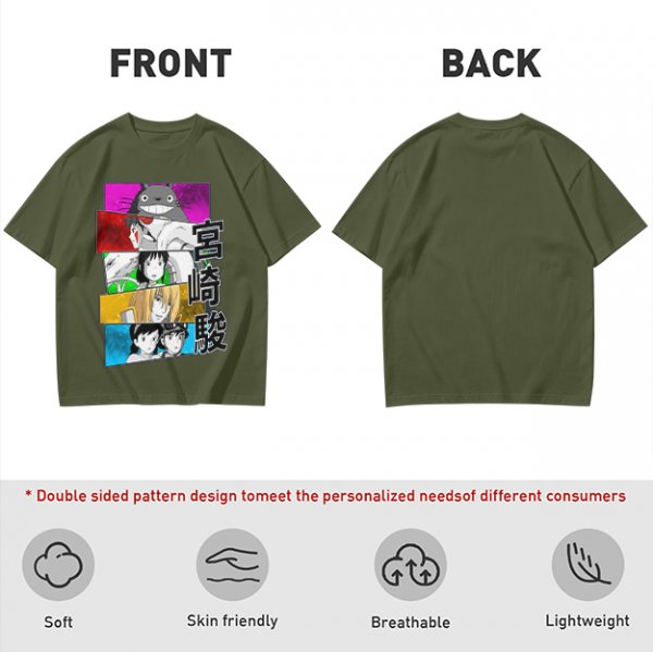 Studio Ghibli Anime Characters Graphic T-Shirt