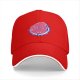 Black baseball cap with cartoon poop graphic and text print