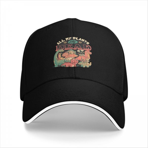 All My Plants Are Dead Dinosaur Graphic Baseball Cap