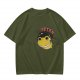 Olive green t-shirt with space frog graphic and Houston text
