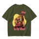 Olive T-Shirt With One Piece Anime Crew 'In My Island' Print
