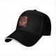 Black Baseball Cap with Fiery Warrior Graphic Print