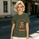 Olive t-shirt with coffee moka pot mouse shop graphic and coffee love quote
