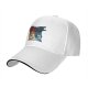 Black baseball cap with fantasy dragon and wolf open book graphic
