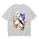 Olive T-shirt with Space Fox Crew Graphic Design