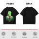 Olive Anime T-Shirt With Samurai Warrior Silhouette Art