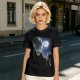 Olive Green Alien Moon Reaching Graphic T-Shirt