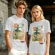 Howl's Moving Castle Stamp Graphic Olive T-Shirt