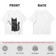 Olive T-Shirt With Cute Black Cat Holding Knife Graphic