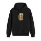 Black Hoodie with Vintage Beer Mug Graphic Print