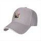 Black baseball cap with cute cartoon character in ramen bowl print