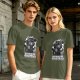 Olive T-Shirt with Black Cat Wizard 'Master of the Dork Arts' Print