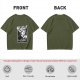 Olive T-Shirt with Retro Coffee Murder Pun Graphic
