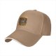 Black baseball cap with 'Caution May Bite Before Caffeine' graphic