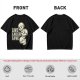 Olive Graphic T-Shirt with Live Laugh Love and Stacked Skulls