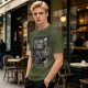 Olive t-shirt with skeleton teacher and 'Everything Is Terrible' print