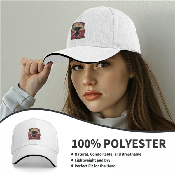Black Baseball Cap With One Piece Luffy Silhouette Print